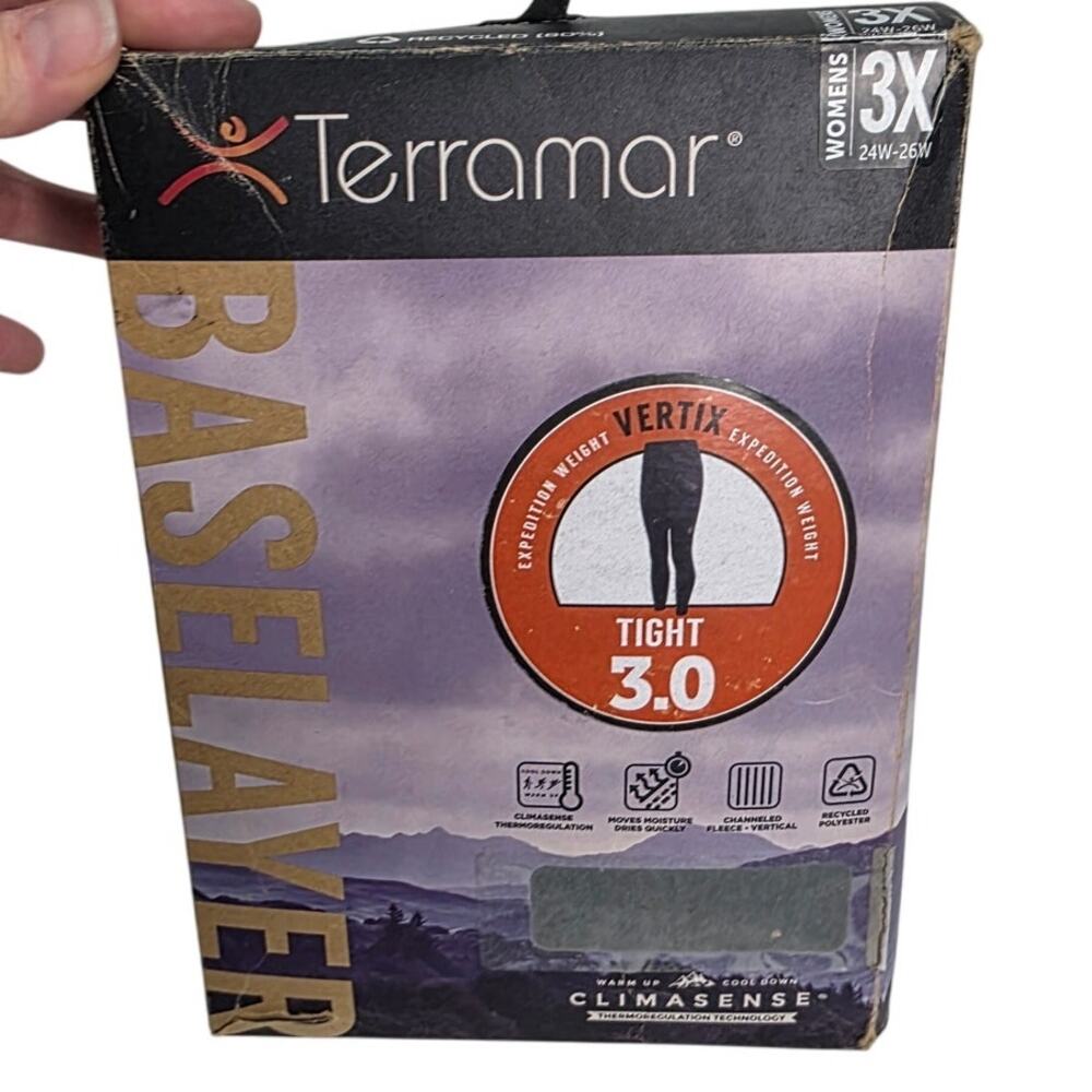 Terramar Black 3.0 Vertix Base Layer Expedition Weight Tight Leggings Size 3X